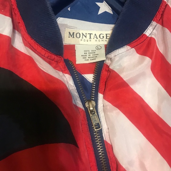 🔥Vintage Silk American Flag Light Jacket Size L - Picture 2 of 4